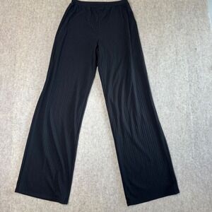 NWT Lovers and Friends Ribbed Knit Wide Leg Pants Womens S Black Relaxed Lounge